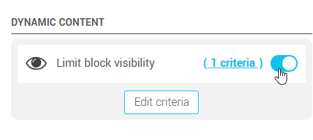 Turn off the toggle for dynamic content