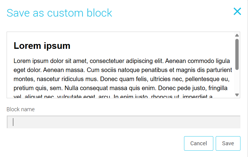 Save as custom block