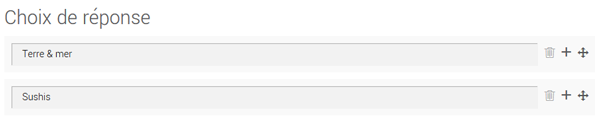choix de réponse