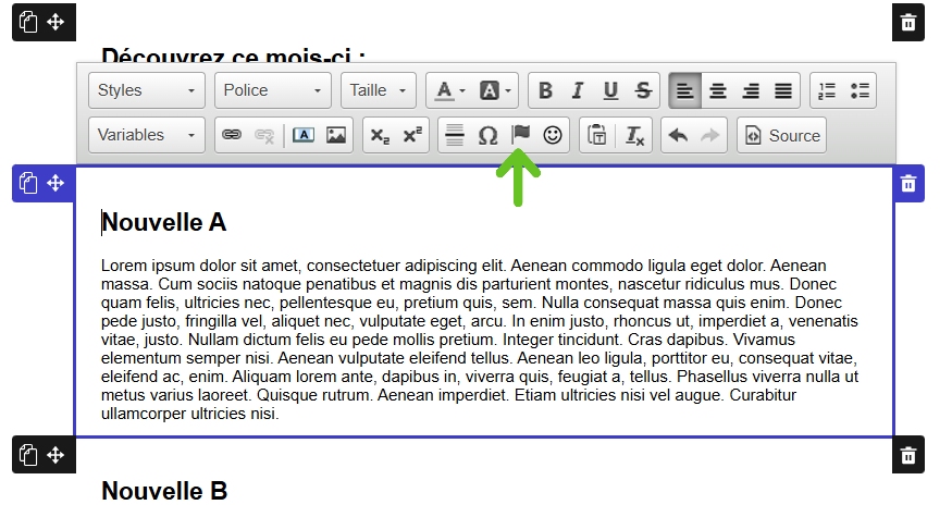 Sélectionner le drapeau