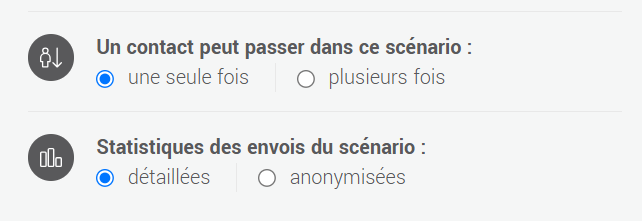 Nombre de fois qu'un contact peut passer dans le sc&eacute;nario et statistiques