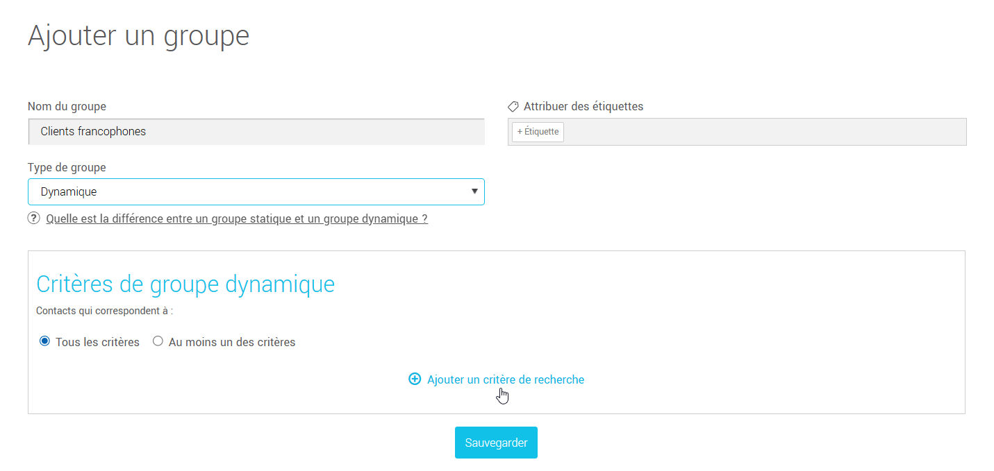 Ajouter un crit&egrave;re de recherche