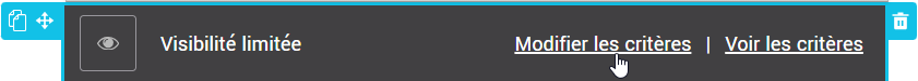 Modifier les crit&egrave;res