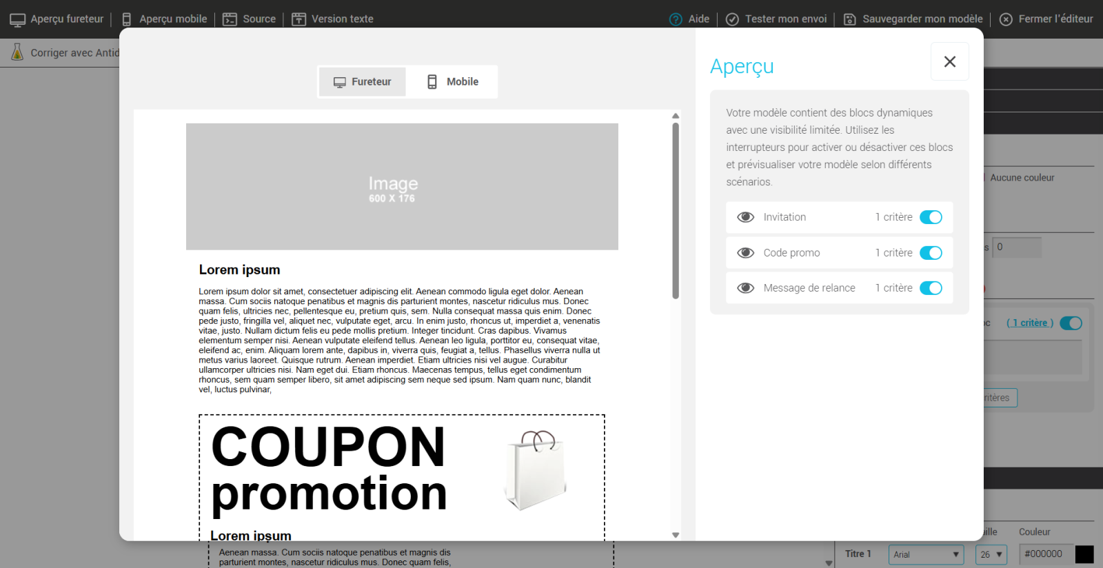 Nom des blocs dynamiques dans l'aper&ccedil;u