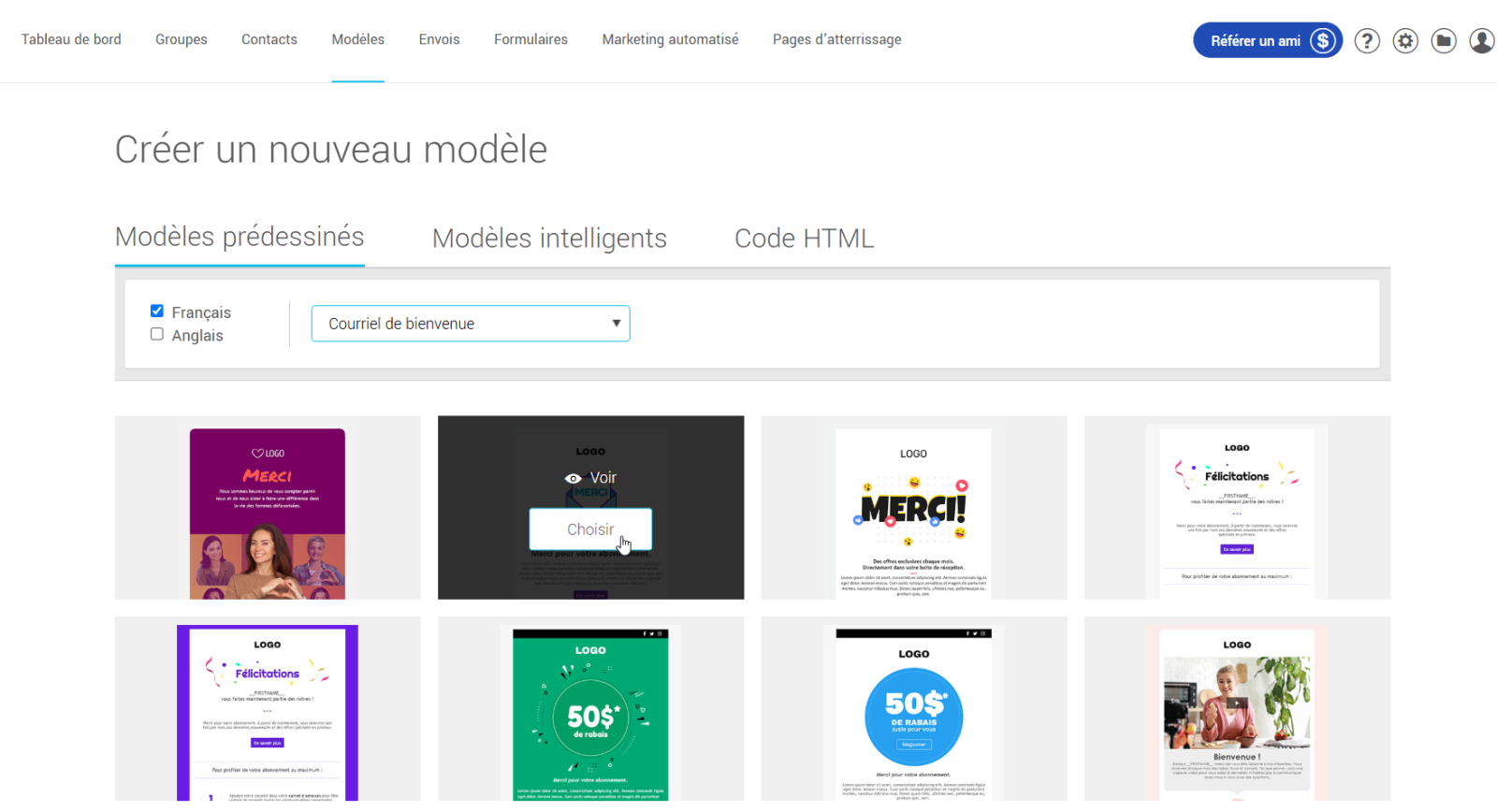 Modèles prédessinés