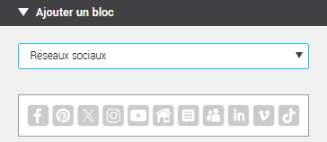 Bloc de r&eacute;seaux sociaux
