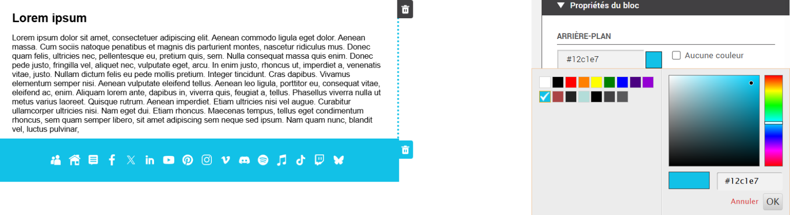 Couleur d'arri&egrave;re plan